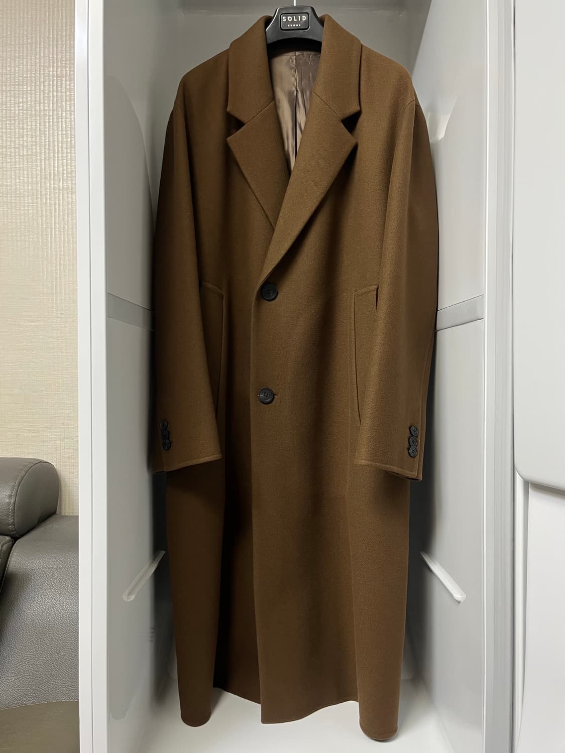 솔리드옴므 23fw 트윌 브라운 코트 48사이즈 상품이미지1