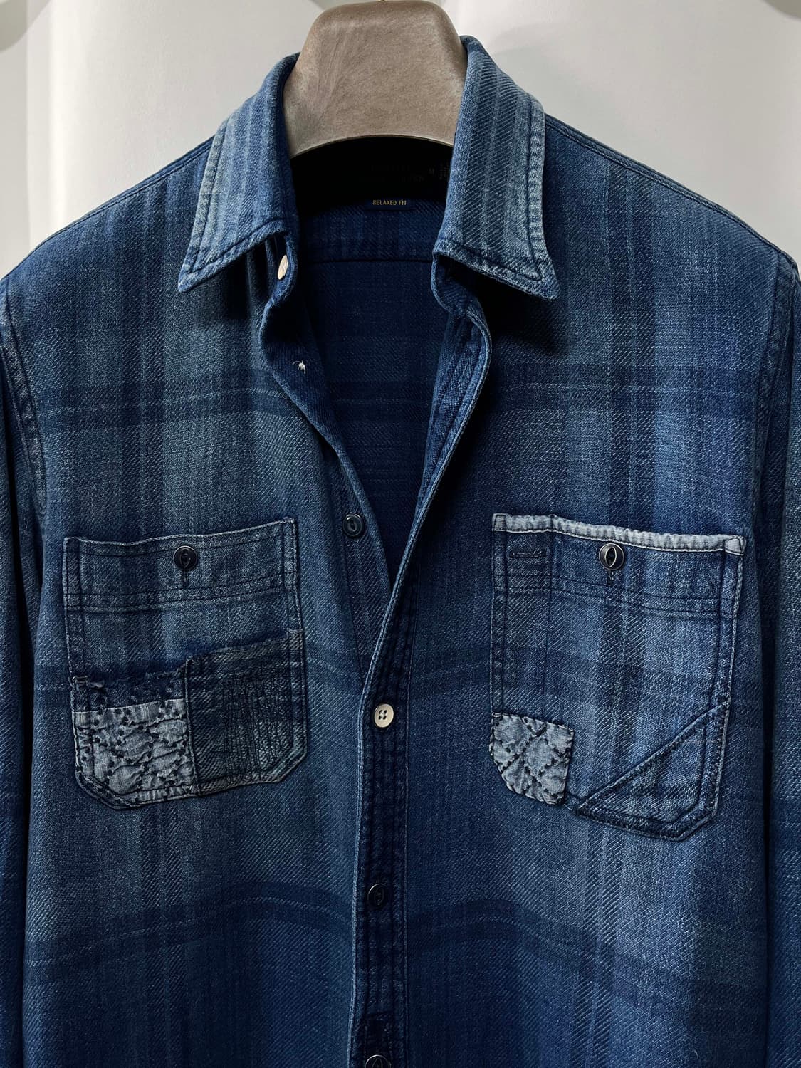 폴로 랄프로렌 사시코 리페어드 보로 인디고 워크셔츠 상품이미지6