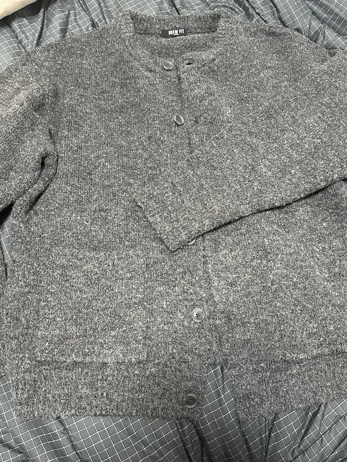 드로우핏 울 블렌딩 헤어리 니트 가디건 L 상품이미지1