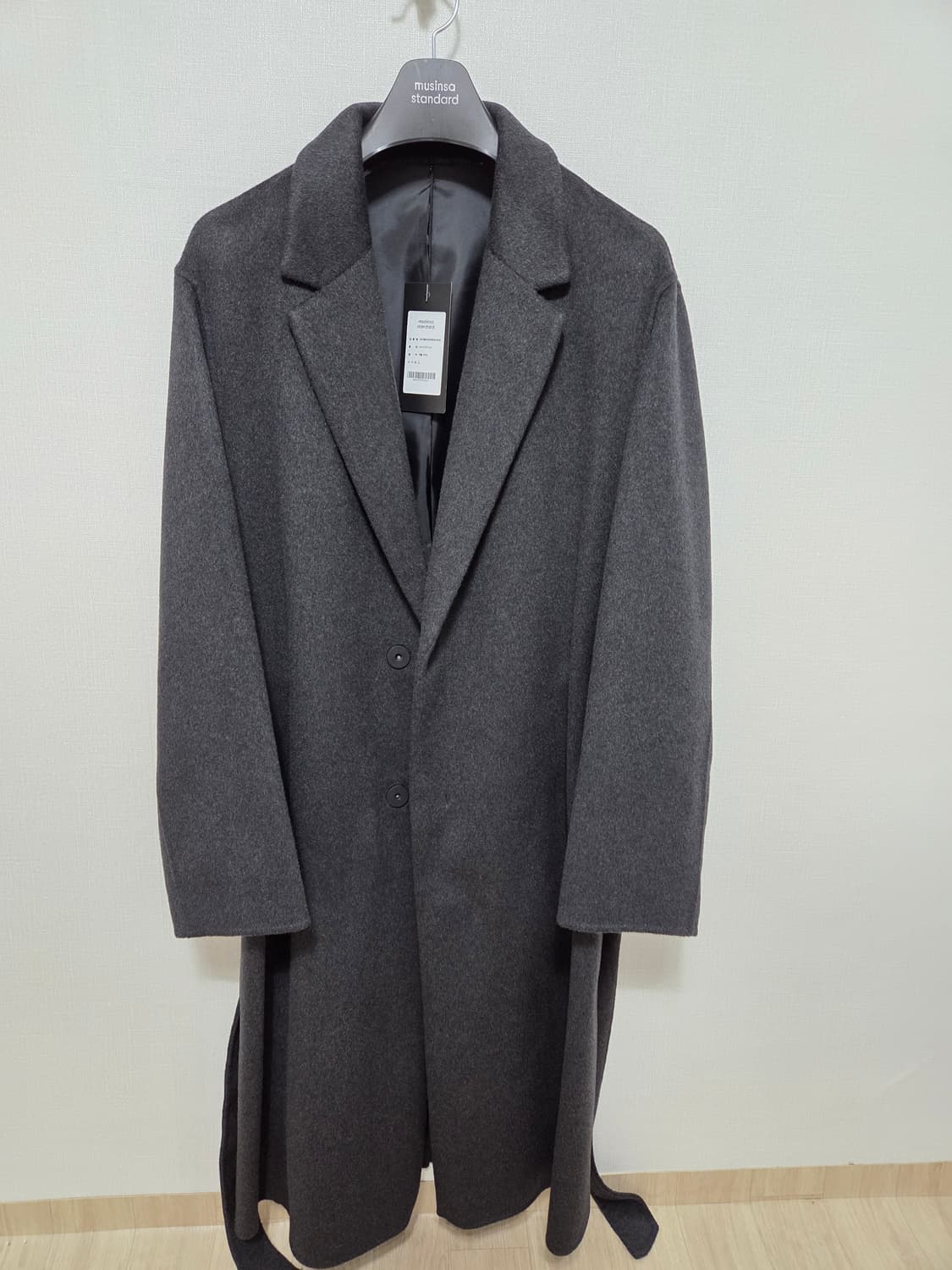 무탠다드 캐시미어블렌드 오버사이즈 핸드메이드 로브 코트차콜그레이 새상품 상품이미지2