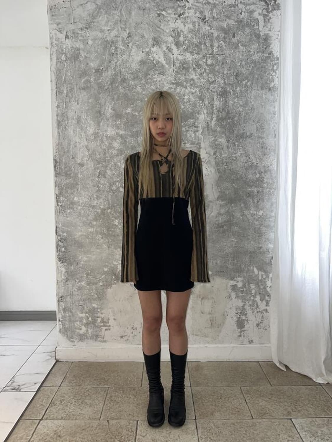 halter stripe dress 상품이미지2