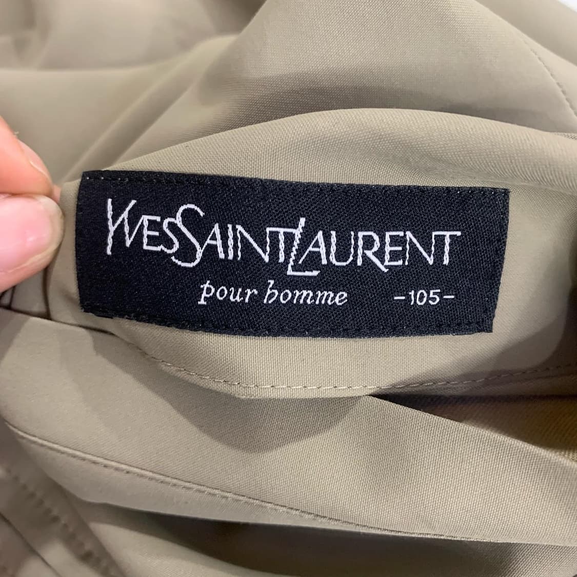 입생로랑 베이지 카키 체크 리버시블 자켓 상품이미지8