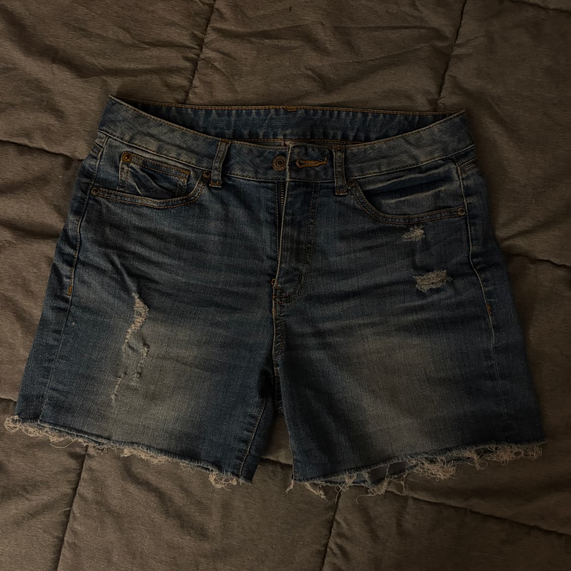 데님 기본 숏핫팬츠 중청 상품이미지1