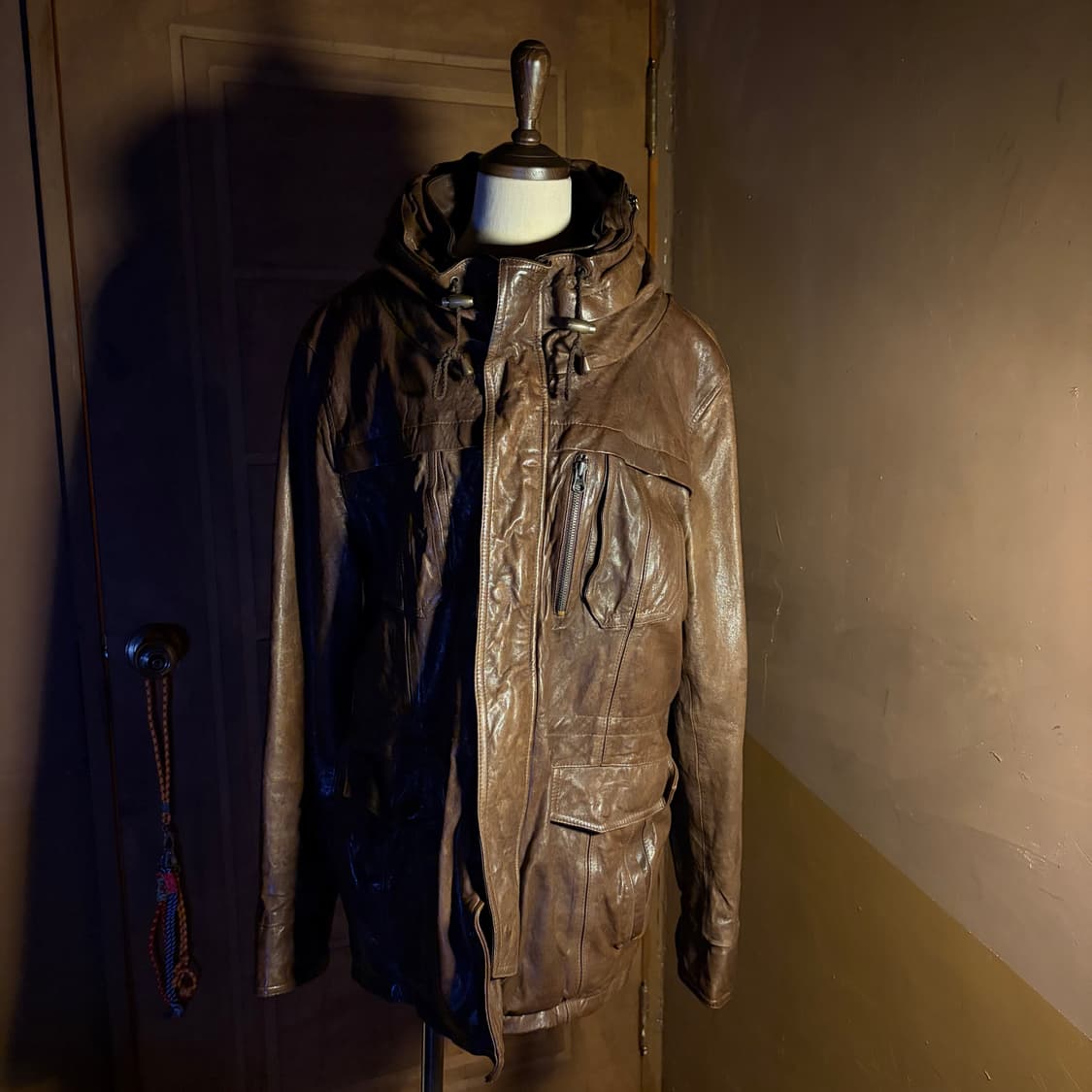 BROWN LAMB LEATHER HIGHNECK JACKET 상품이미지2