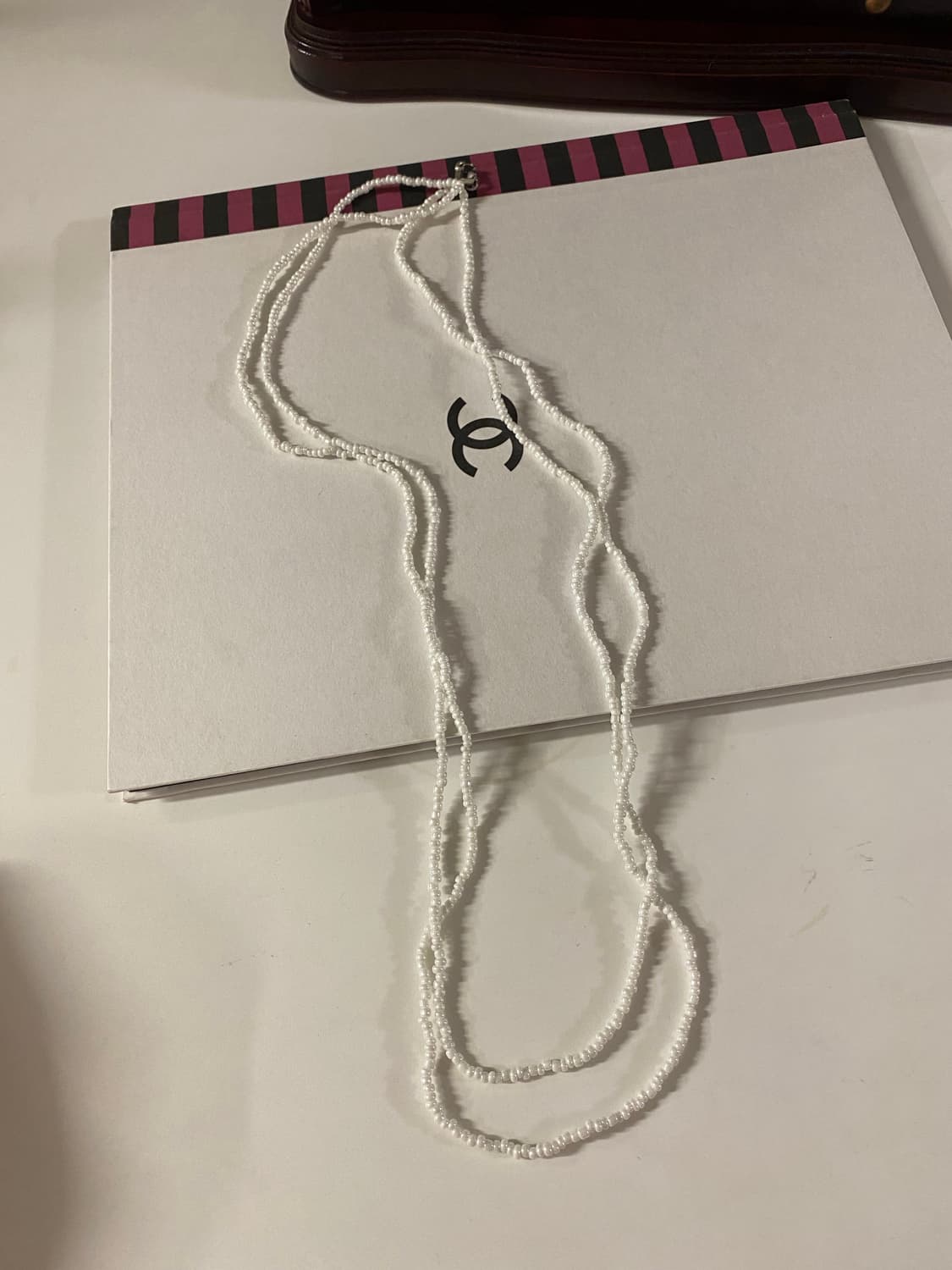 화이트 진주알색상 비즈 롱 목걸이 상품이미지8