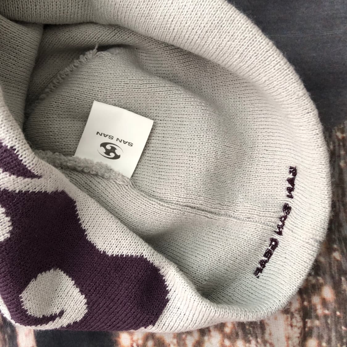 산산기어 로고 비니 라이트그레이 24FW 상품이미지5