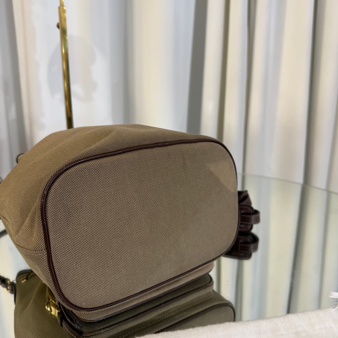 프라다 밀라노 패브릭 버킷백 브라운 상품이미지6