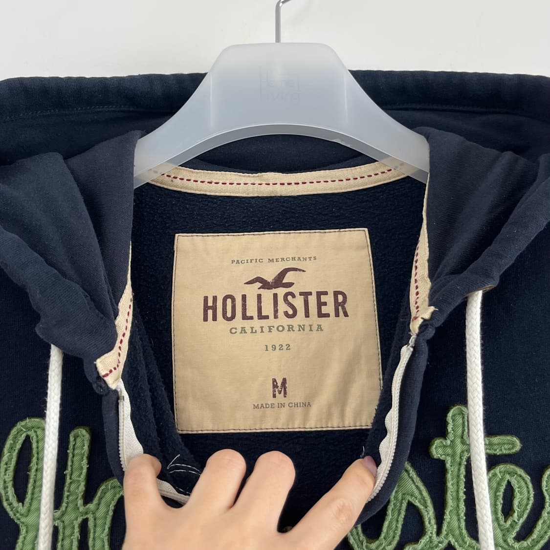 홀리스터 자수로고 네이비 후드집업 상품이미지5