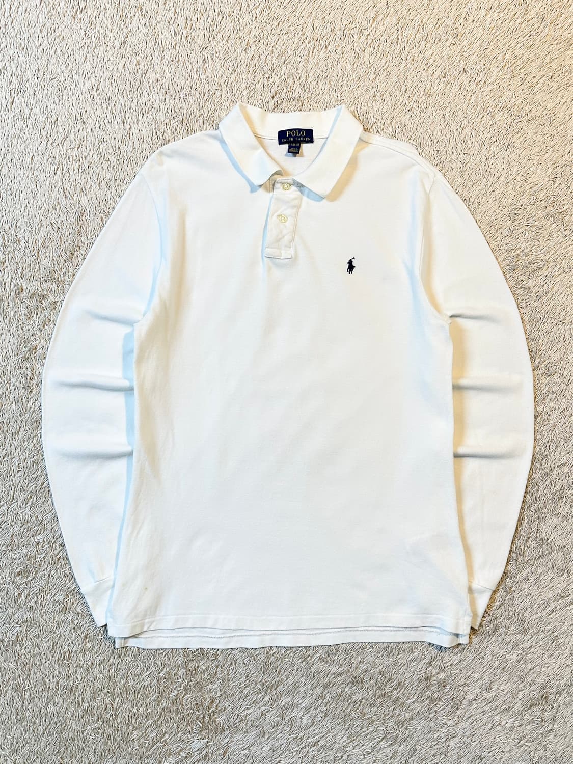 폴로 랄프로렌 신형 네이비포니 PK 긴팔 카라티 화이트 상품이미지1