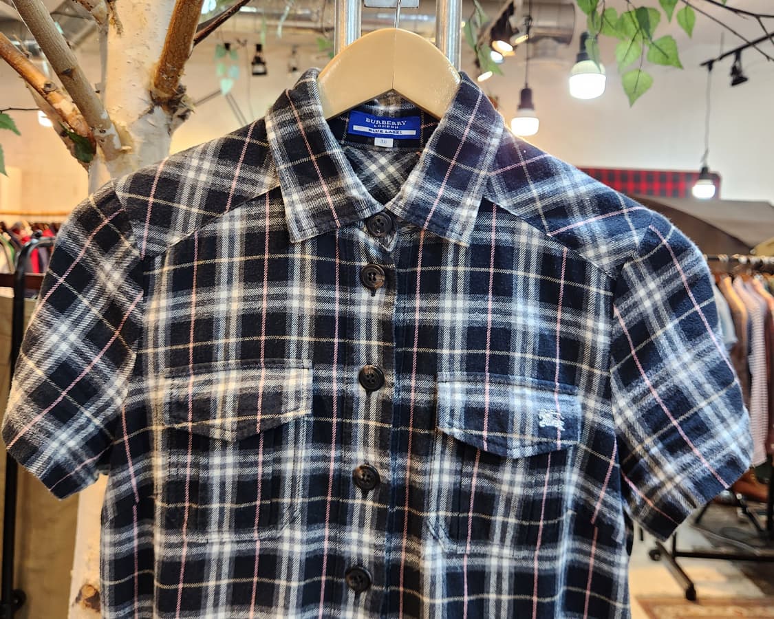 BURBERRY 버버리 블루라벨 플라넬 체크카라 반팔 원피스 상품이미지2