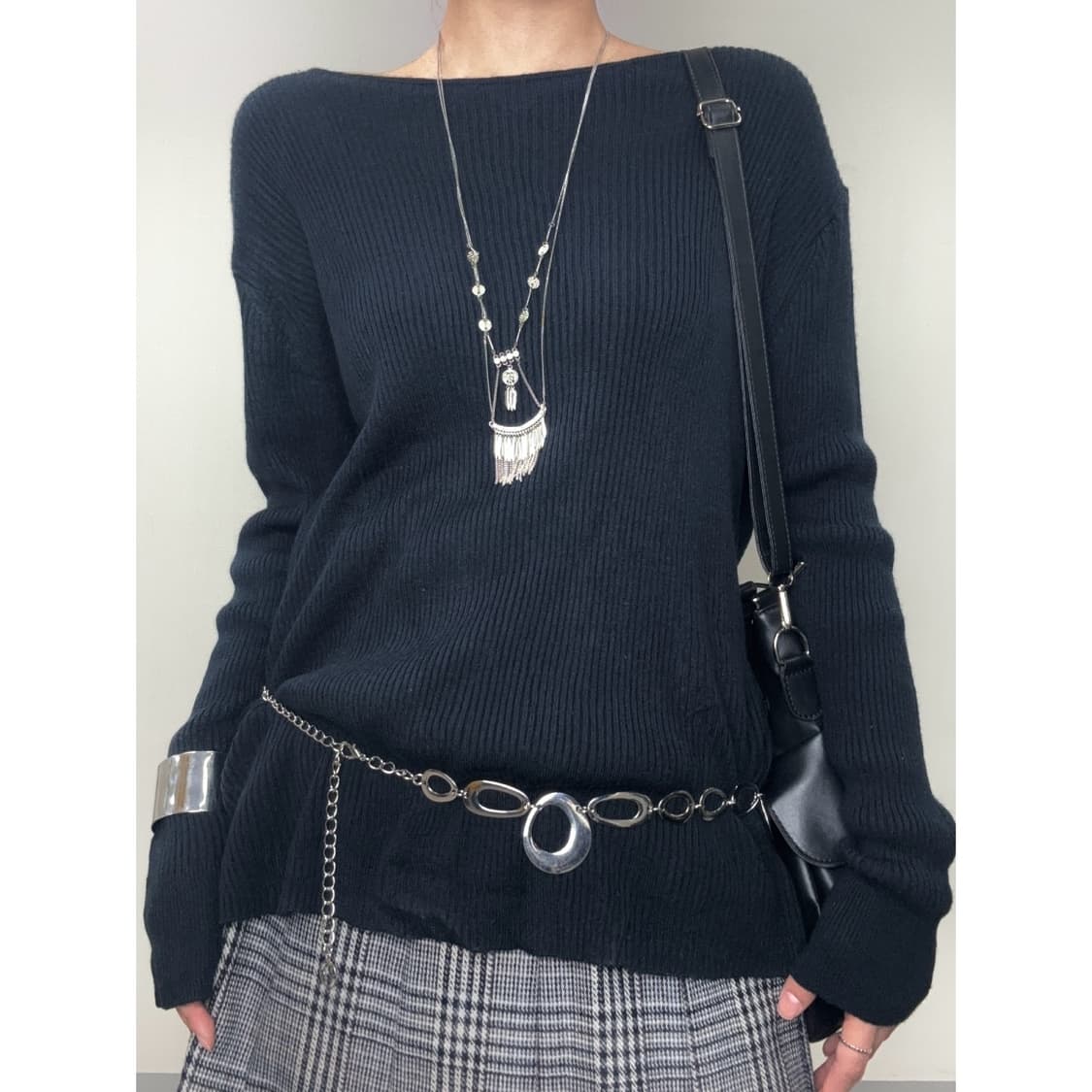 빈티지 네이비 니트 상품이미지1