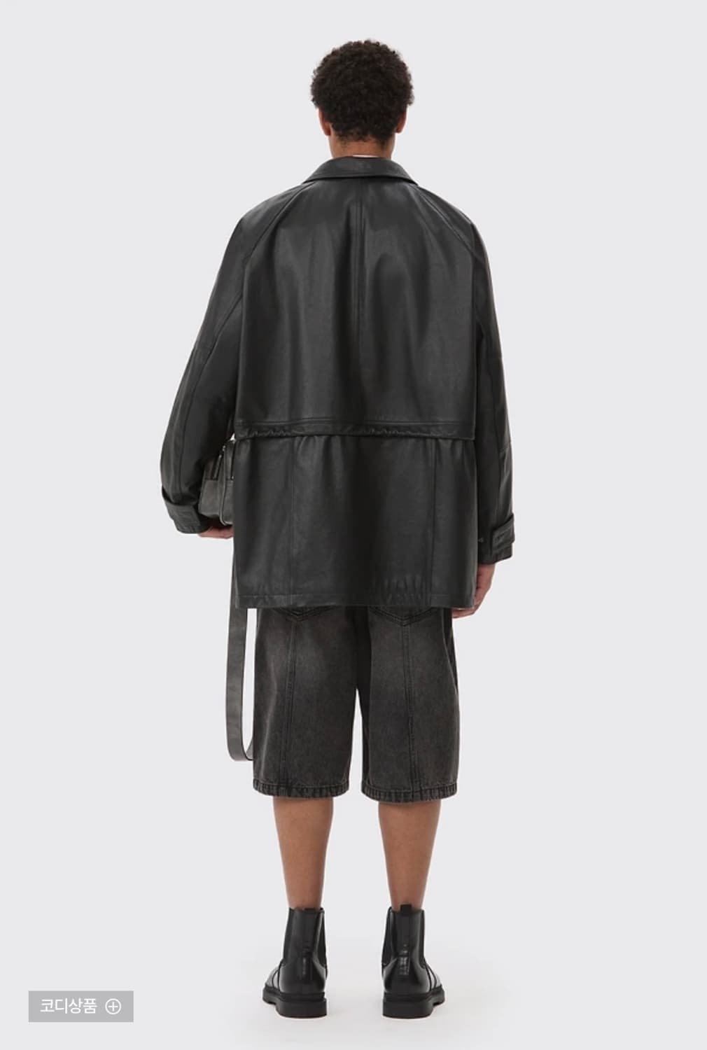 커스텀멜로우 블랙 레더 롱 코트 상품이미지4