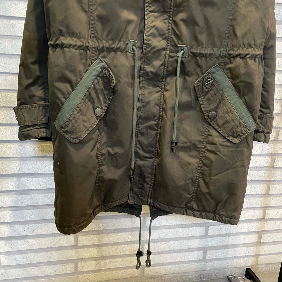 BUCKAROO 버카루 퍼후드 밀리터리 파카 멀티포켓 스트링 디테일 카키 상품이미지5