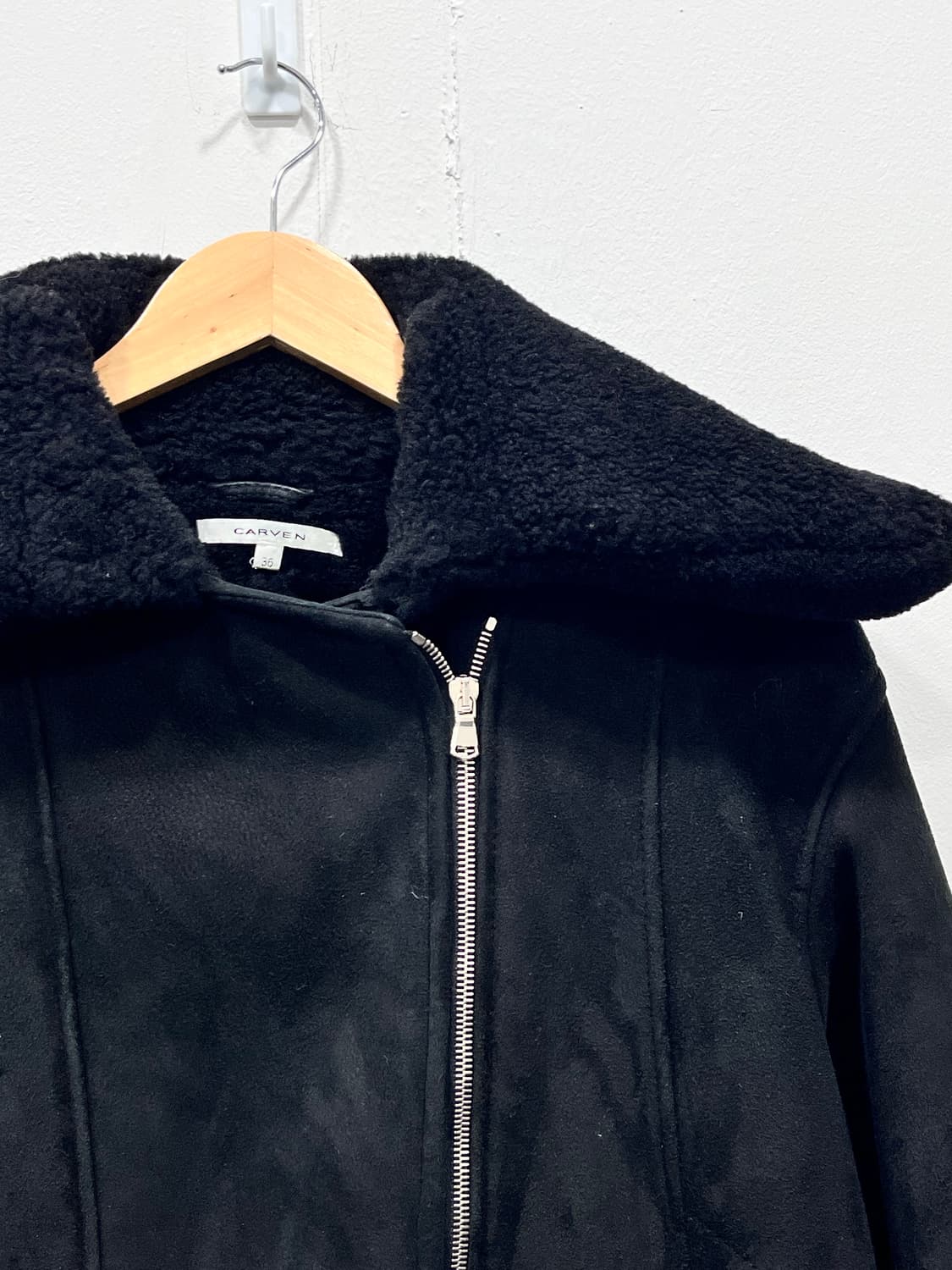 까르벵 Carven 양가죽 블랙 무스탕 S 36사이즈 상품이미지3