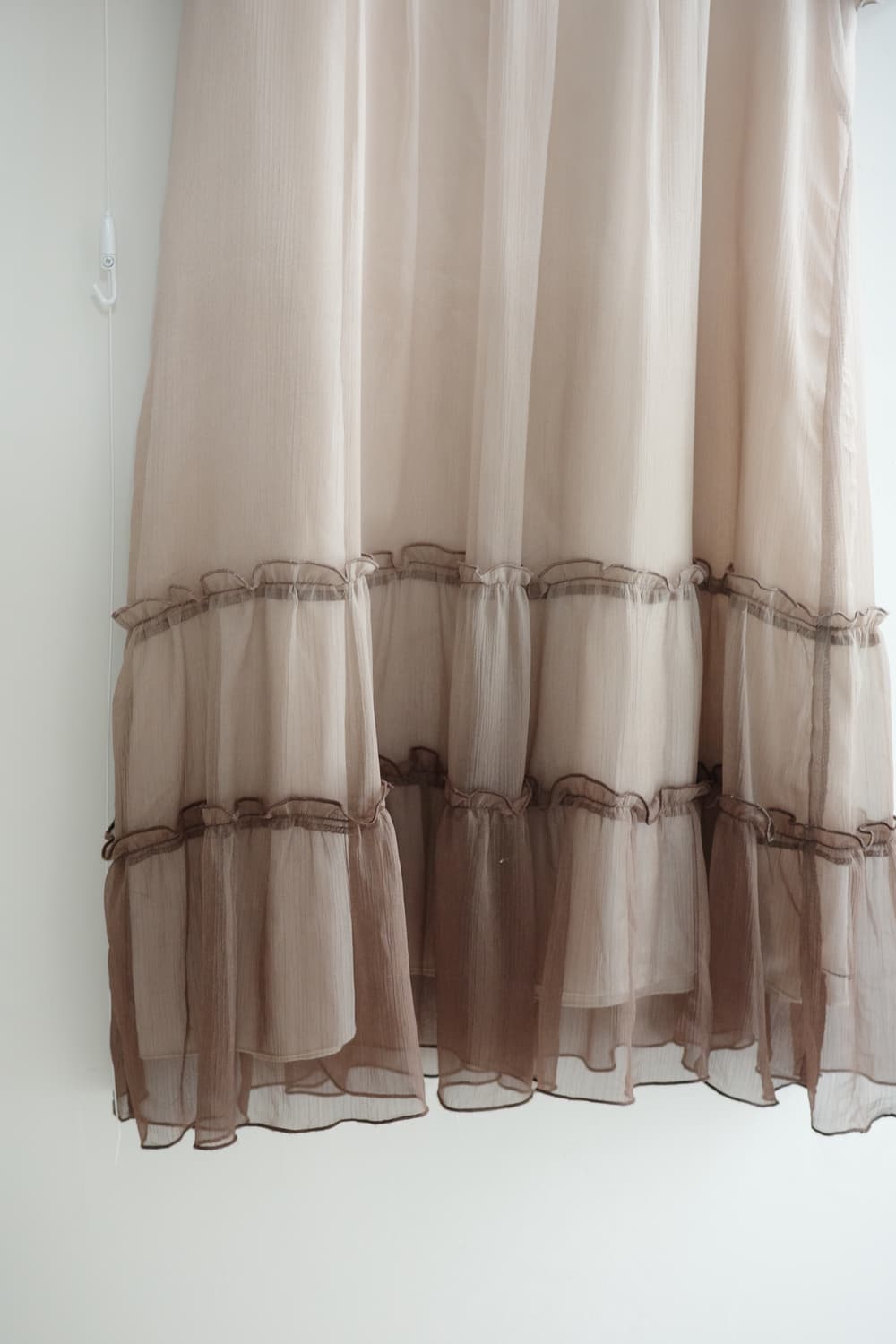 Soft peach pleated chiffon one-piece 상품이미지7