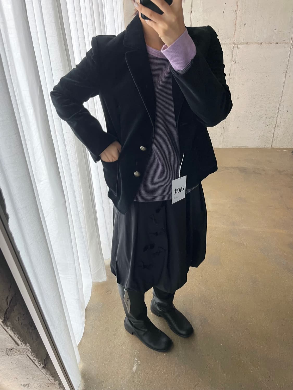 TRANS WORK 벨벳 블레이저 상품이미지3