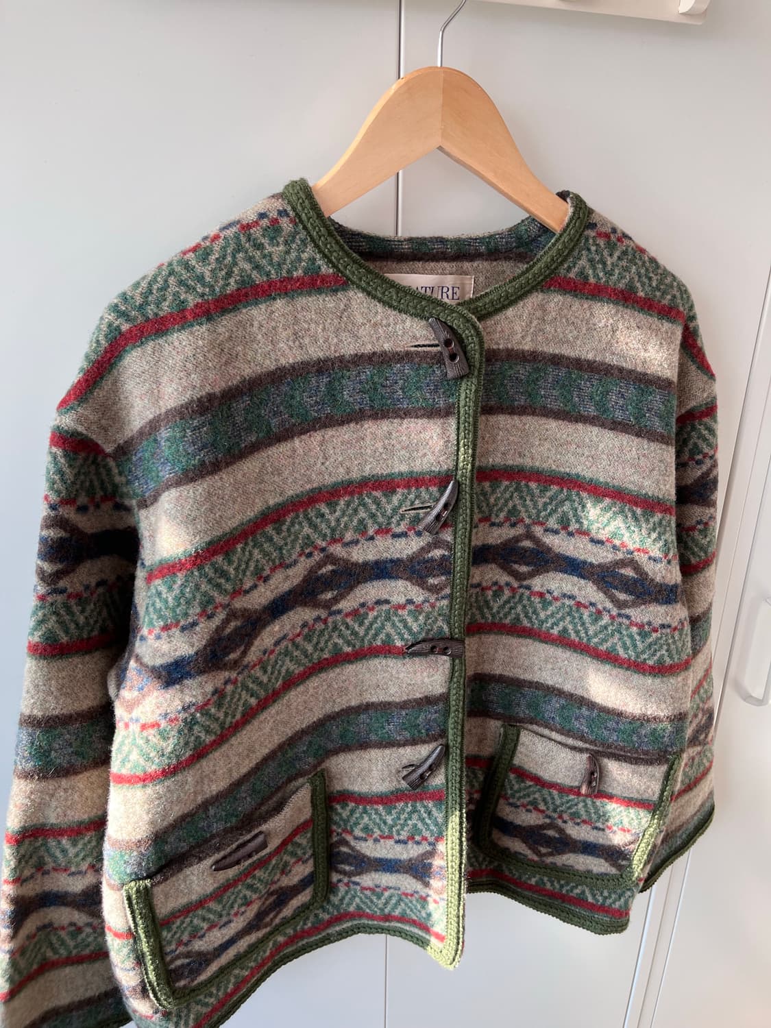 Mature 더플 단추 패턴 울자켓 상품이미지8