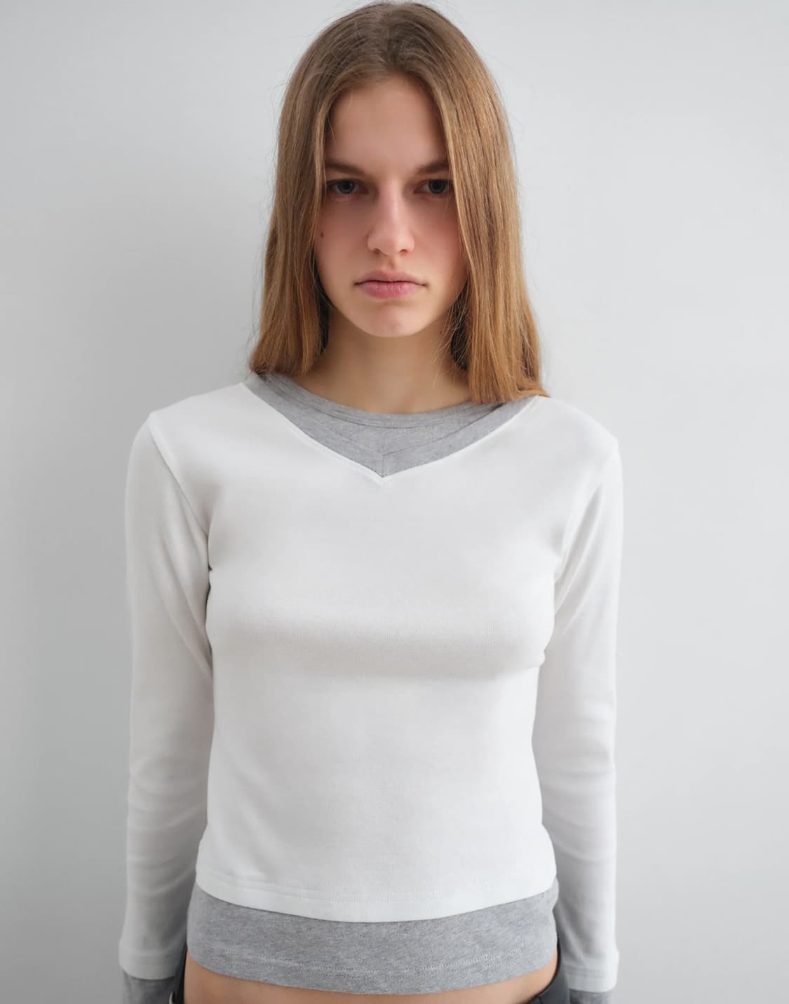 (S,M) 기마구아스 SAMM T-SHIRT WHITE GREY 상품이미지4