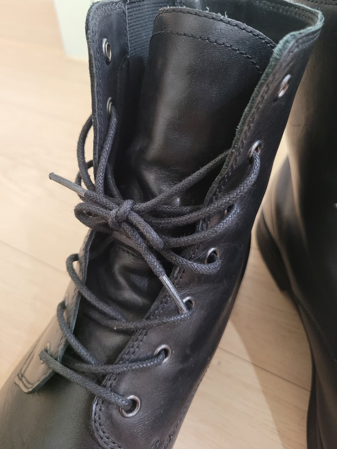 자라 ZARA 남자 레더 워커 부츠 280 블랙 상품이미지7