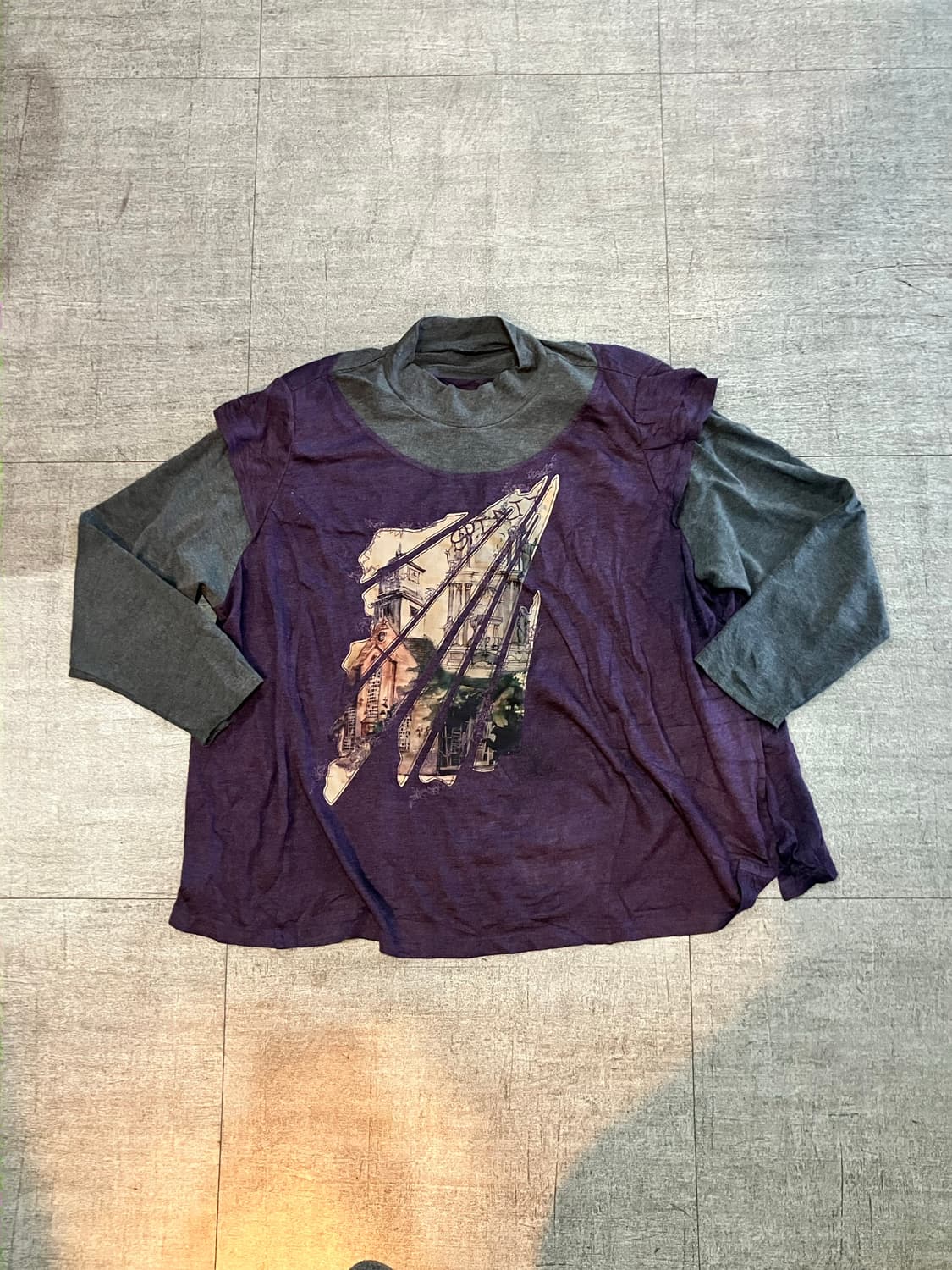 일본빈티지 Fitmemoi 하구미모리걸 할메카지 레이어드티셔츠 상품이미지1