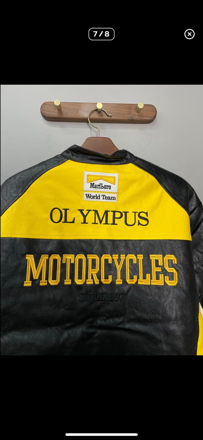 페라리 말보로 패치워크 옐로우 배색 레더 레이싱자켓 A3396 상품이미지7