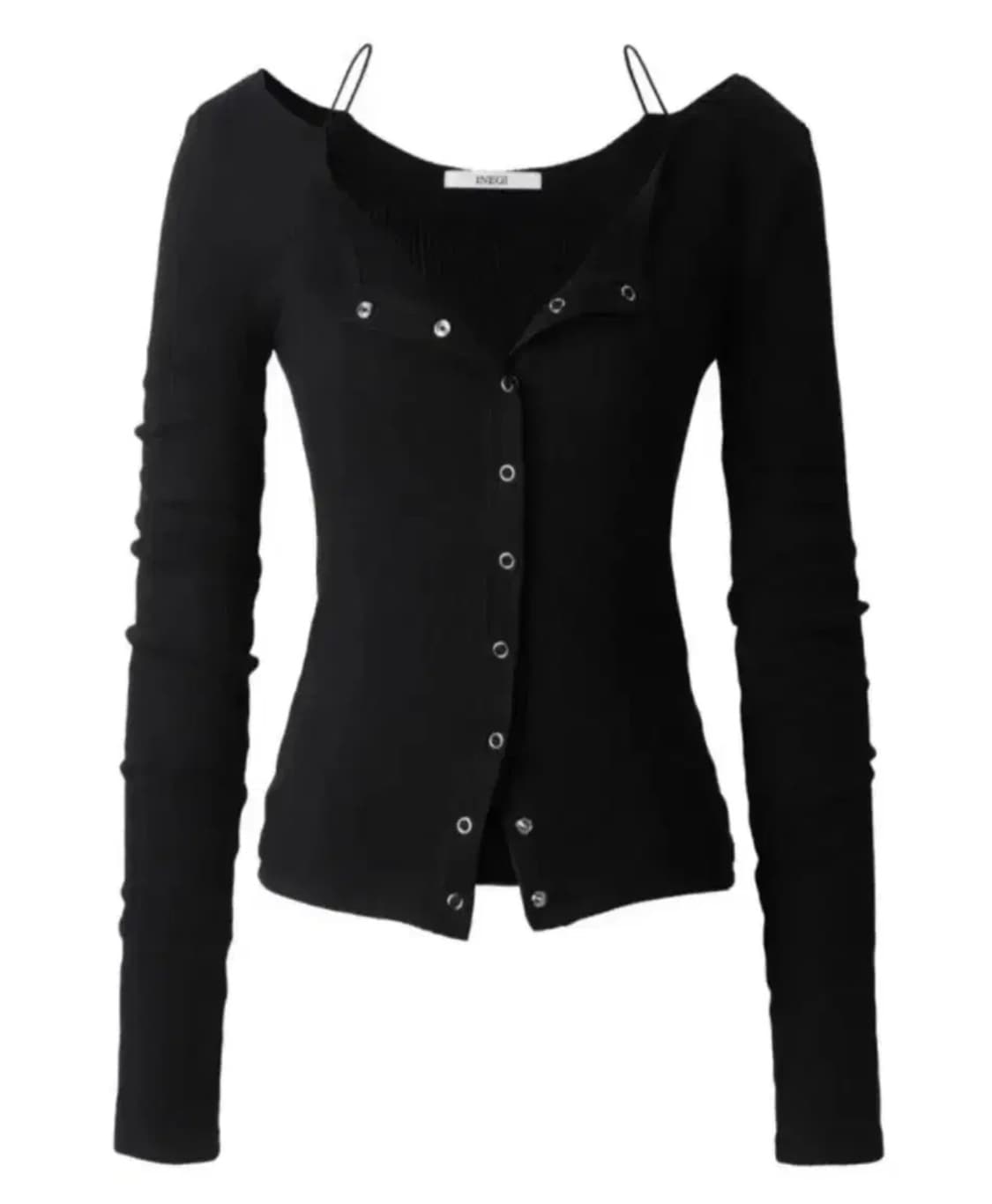 inegi 이네기 스트랩 워머 가디건 롱슬리브 티 상품이미지1