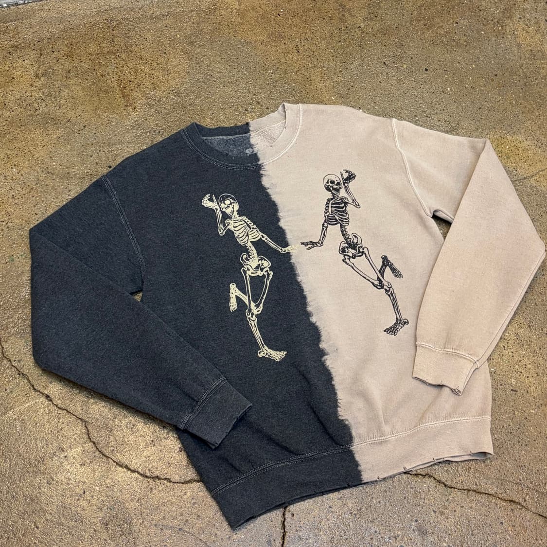 00s USA 미국 빈티지 하프 스컬 맨투맨 상품이미지2