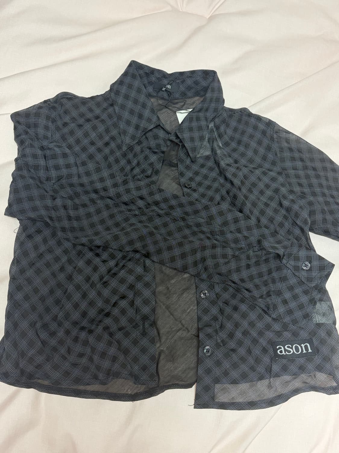 애즈온 MARTINI SEE-THROUGH SHIRT BLACK 상품이미지6