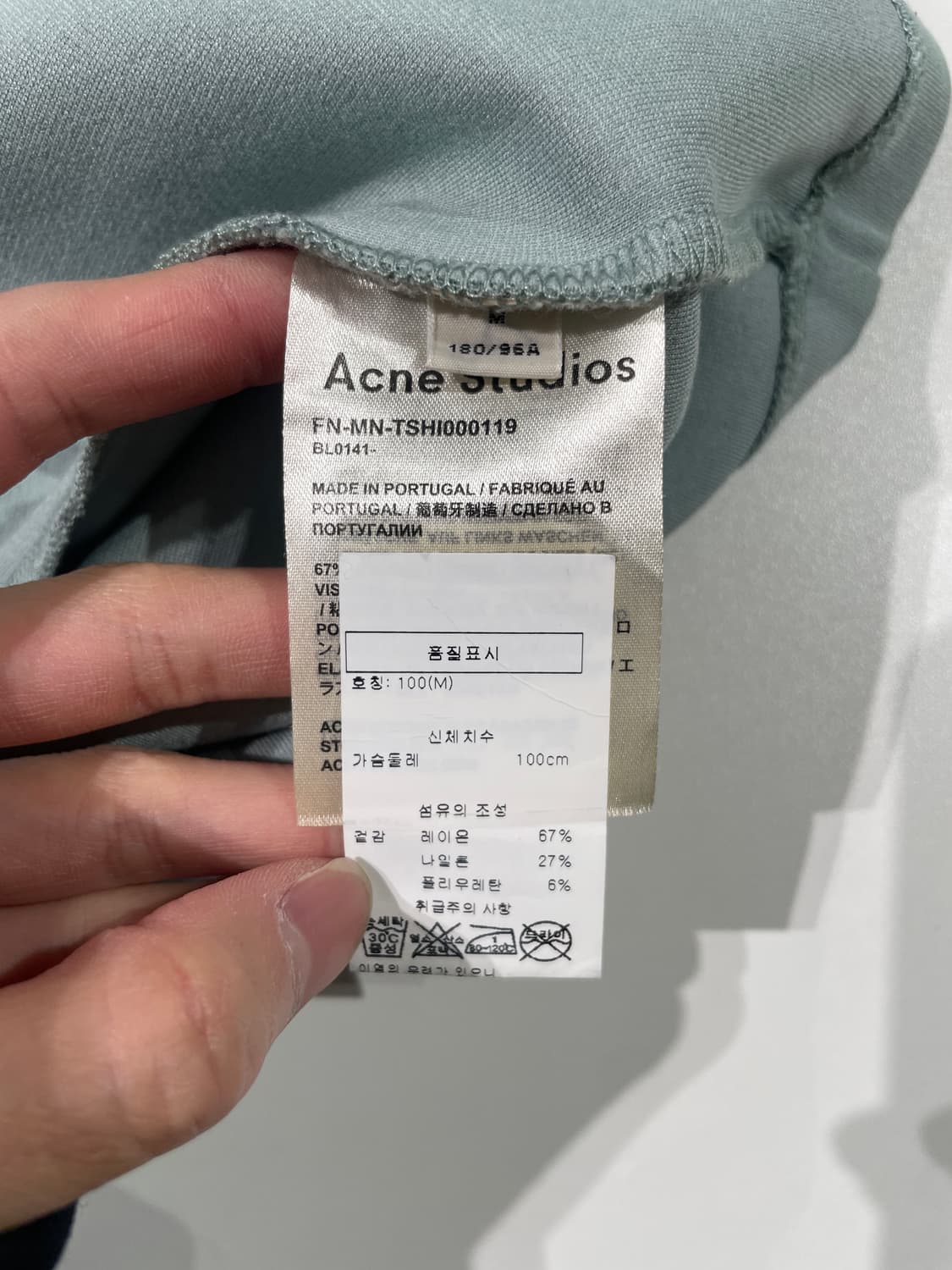 아크네 스튜디오 민트 나비드 넥 로고 하프티 상품이미지8