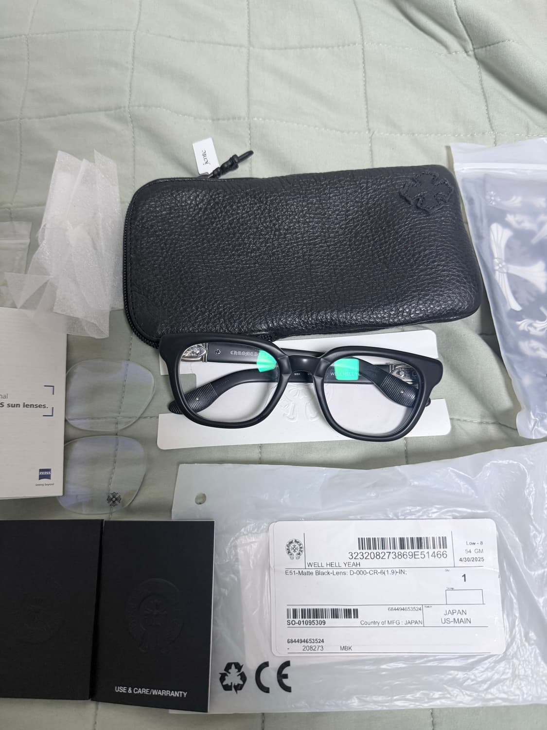 크롬하츠 WELL HELL YEAH 웰헬예 안경 51사이즈 무광블랙 상품이미지7