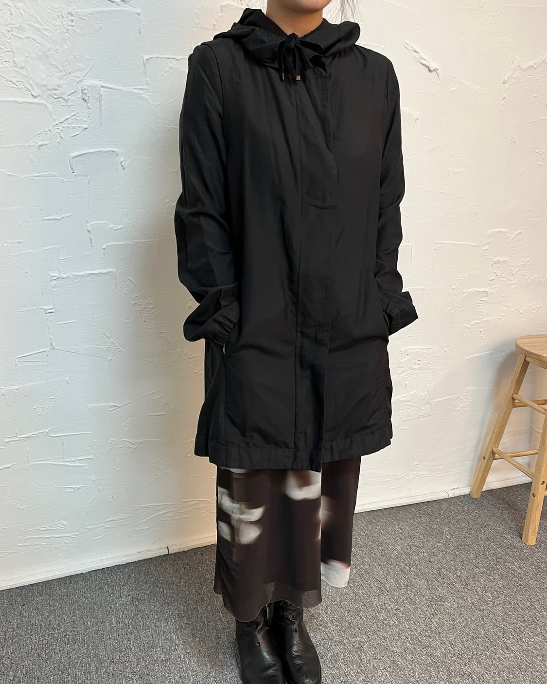 헬무트랭 실크 코튼 레이어드 코트 상품이미지8