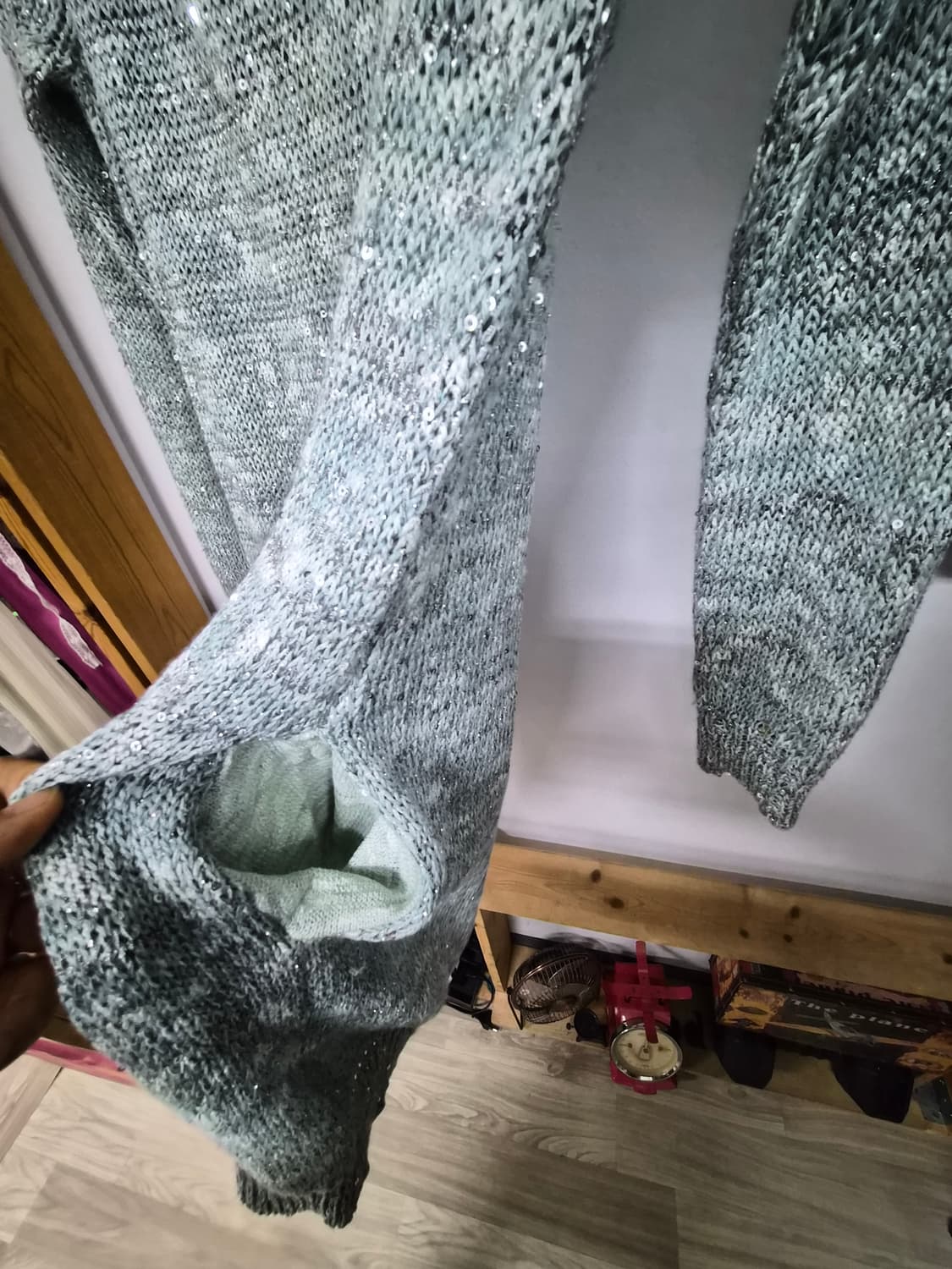 데코 민트 린넨 샤이니 니트원피스& 포켓 롱니트 상품이미지7