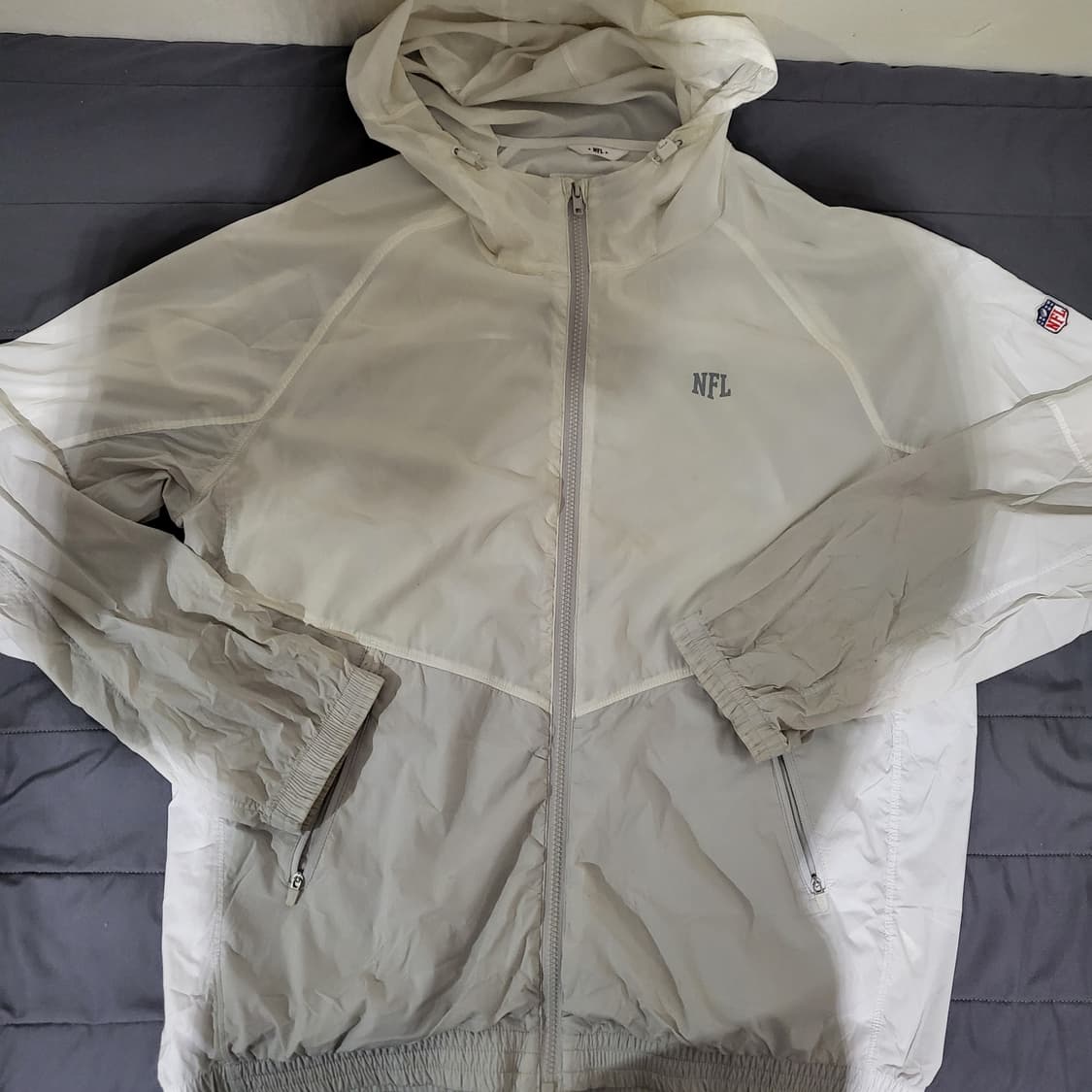 NFL 러싱 블록 윈드브레이커 화이트 상품이미지5