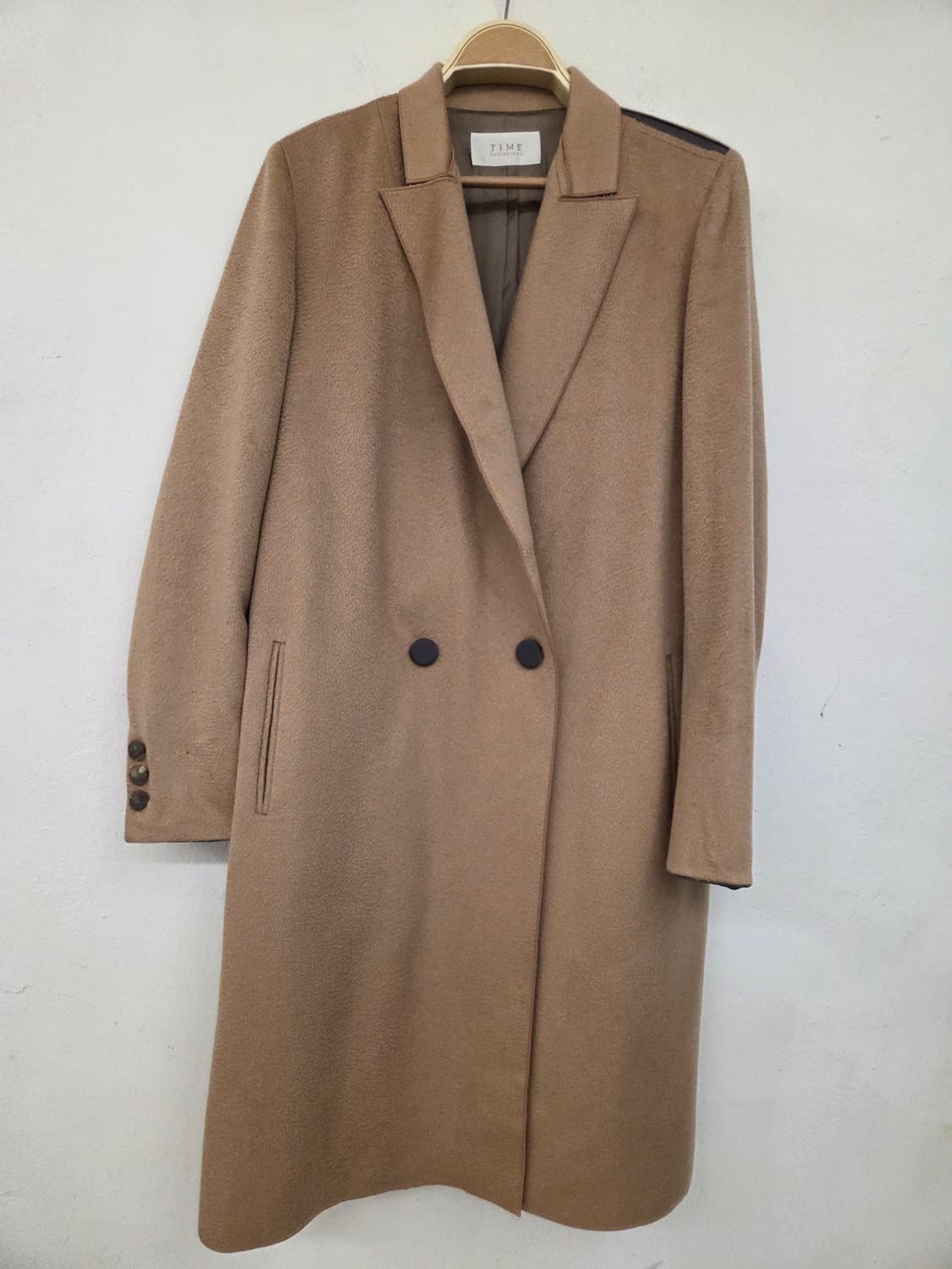 타임 포스트모던 카멜 더블 코트 상품이미지1