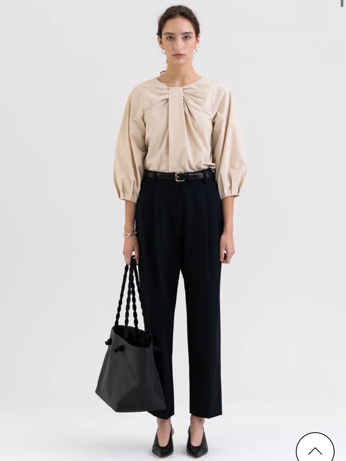 kindersalmon 킨더살몬 블랙코튼 팬츠 상품이미지1