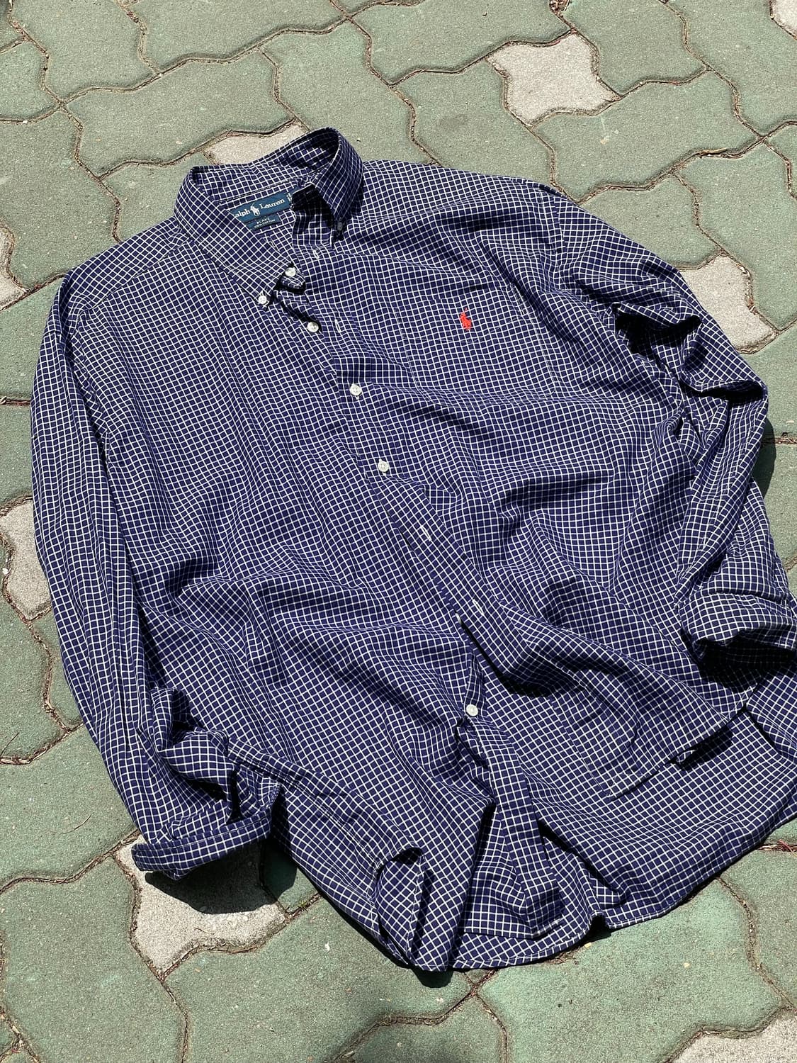 빈티지 폴로 블레이크 체크셔츠 네이비 xl 상품이미지5