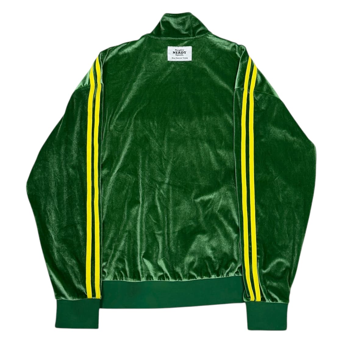 널디 빈티지 NCT 정우 벨벳 그린 옐로우 트랙탑 져지 자켓 L 상품이미지3