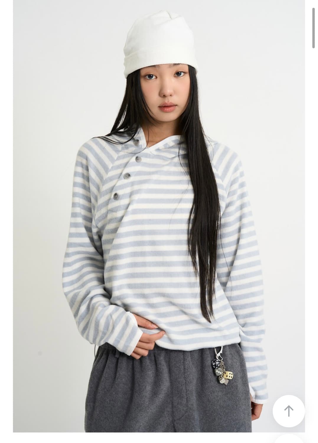 브리즈 후리스 스트라이프 후드티 상품이미지1