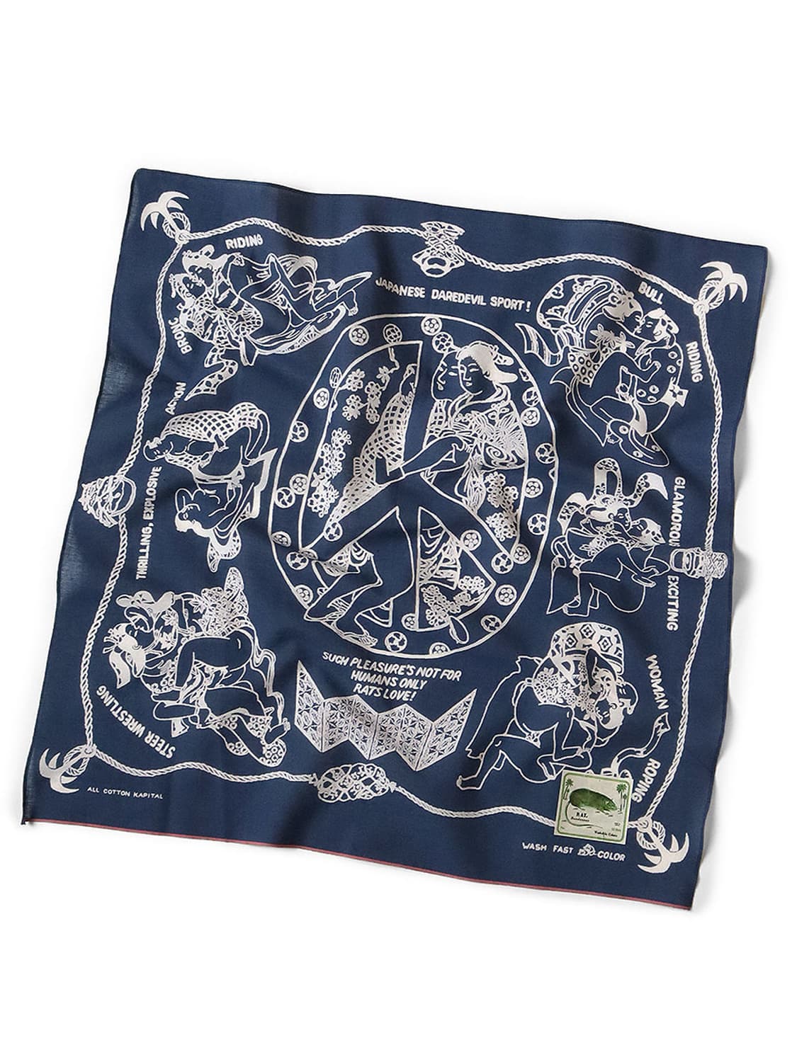 캐피탈 패스트컬러 셀비지 반다나 요바이 네이비 상품이미지1