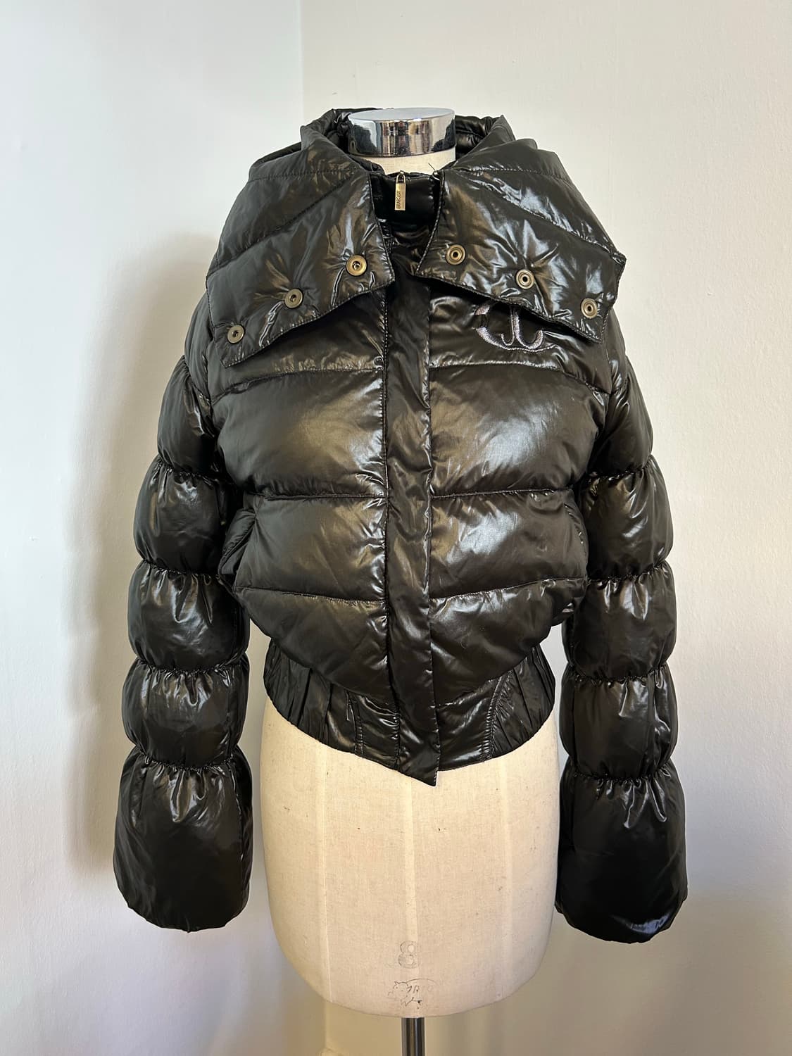 L026 저스트 카발리 하이넥 글로시 크롭 패딩 상품이미지2