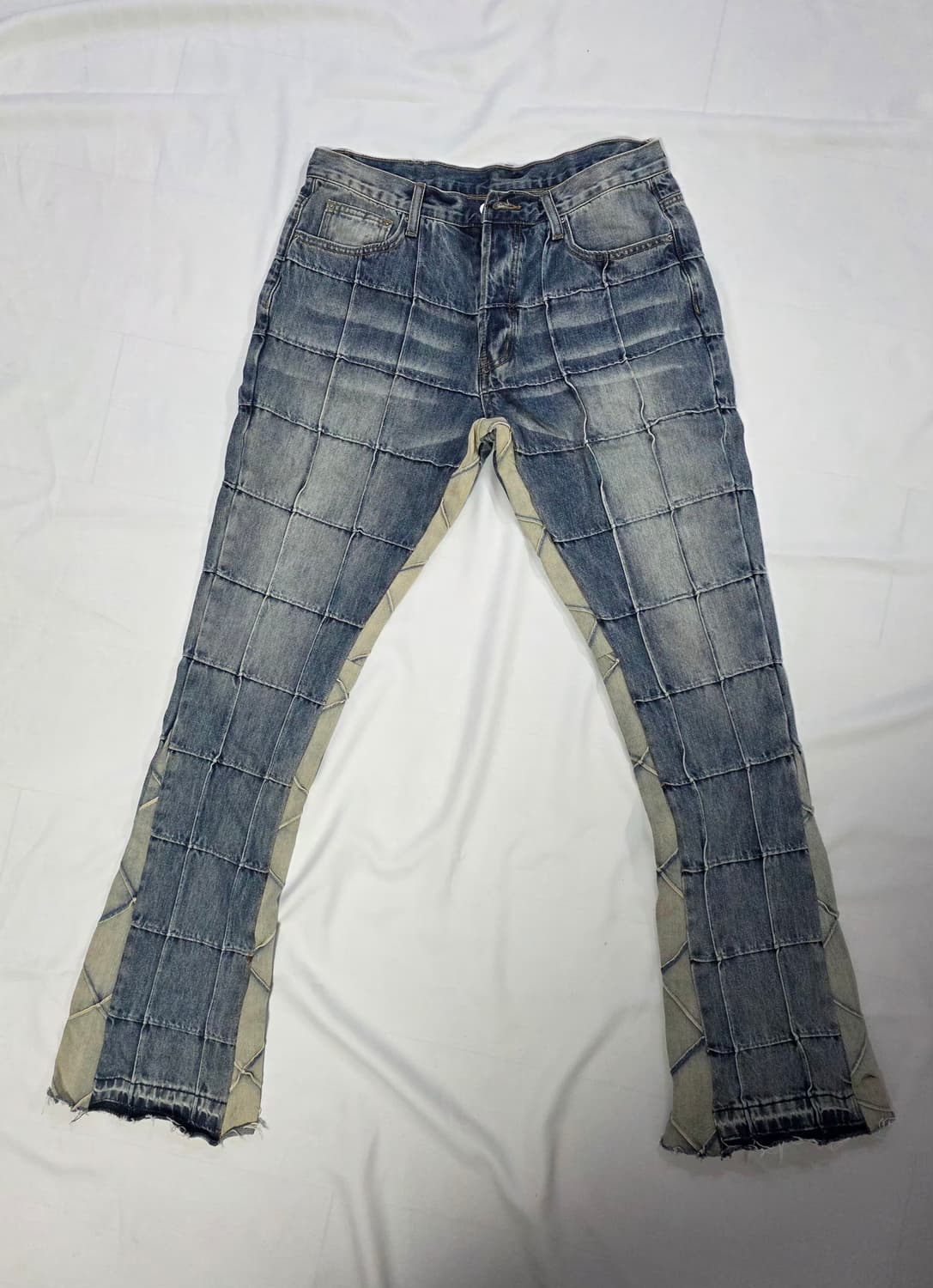 [MNML] 스퀘어 패턴 플레어진 상품이미지1