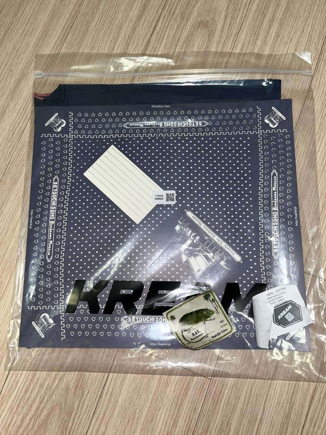 캐피탈 패스트컬러 셀비지 반다나(스카프) 네이비 새상품 상품이미지2