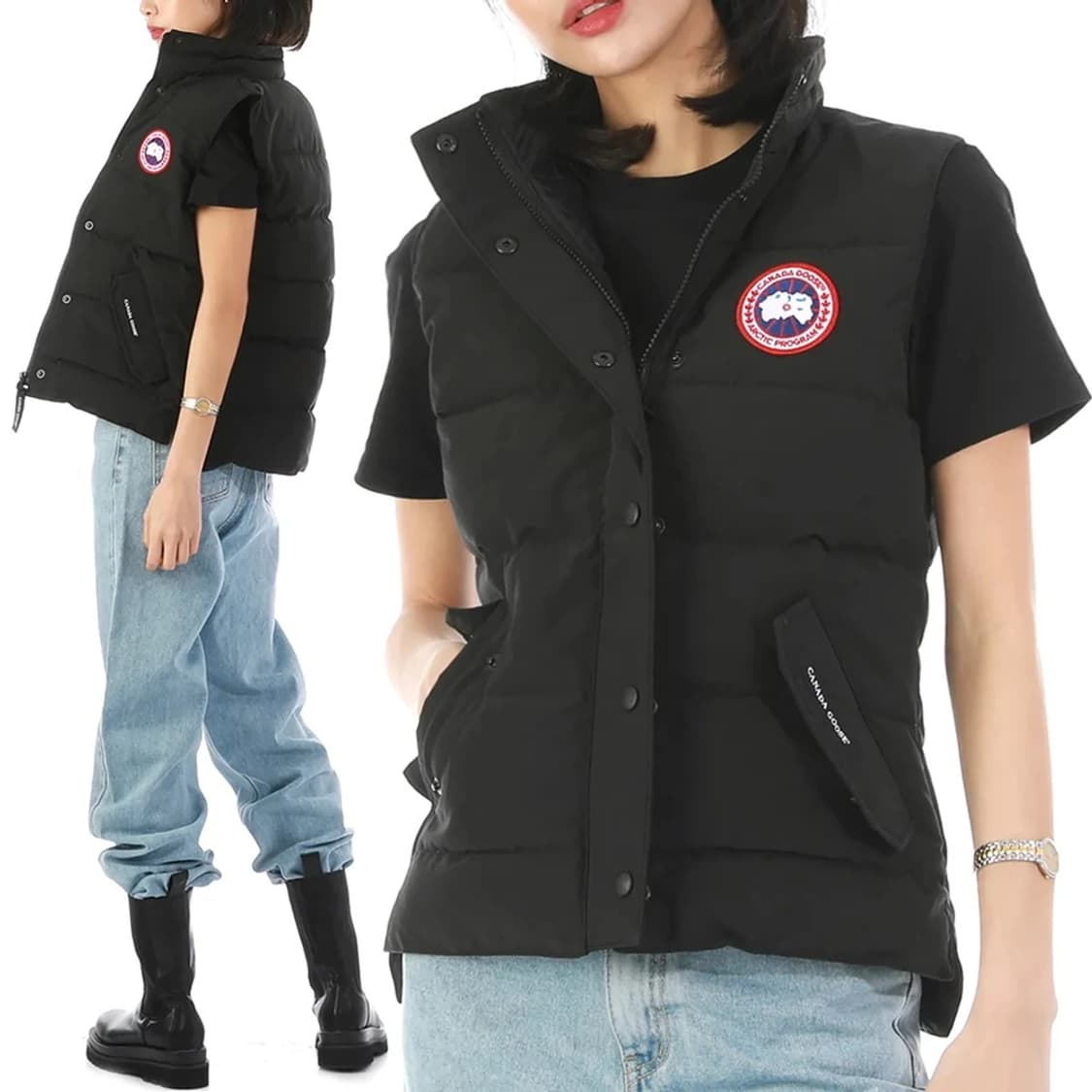 캐나다구스 14FW 경량 로고 와펜 패딩 조끼 PN7733 상품이미지2