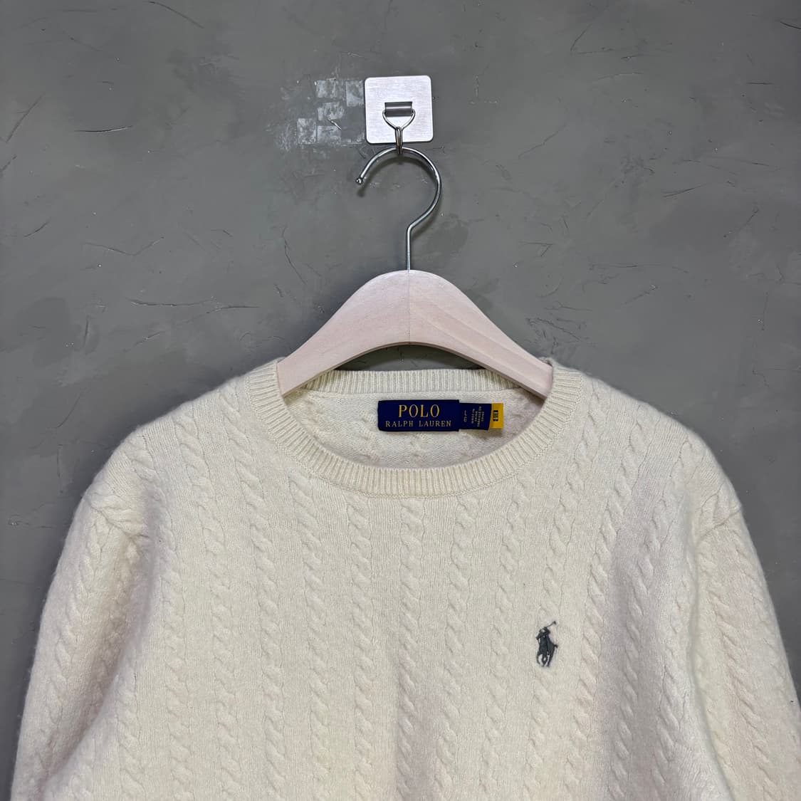 폴로 랄프로렌 울 혼방 꽈배기 니트 아이보리 상품이미지2