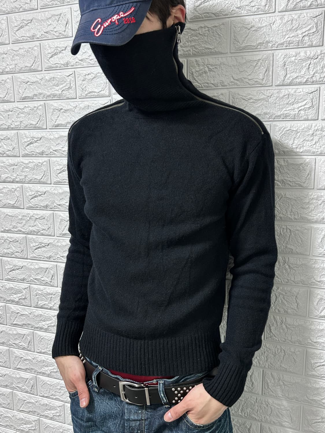 아르마니 더블 지퍼 하이넥 니트 상품이미지3