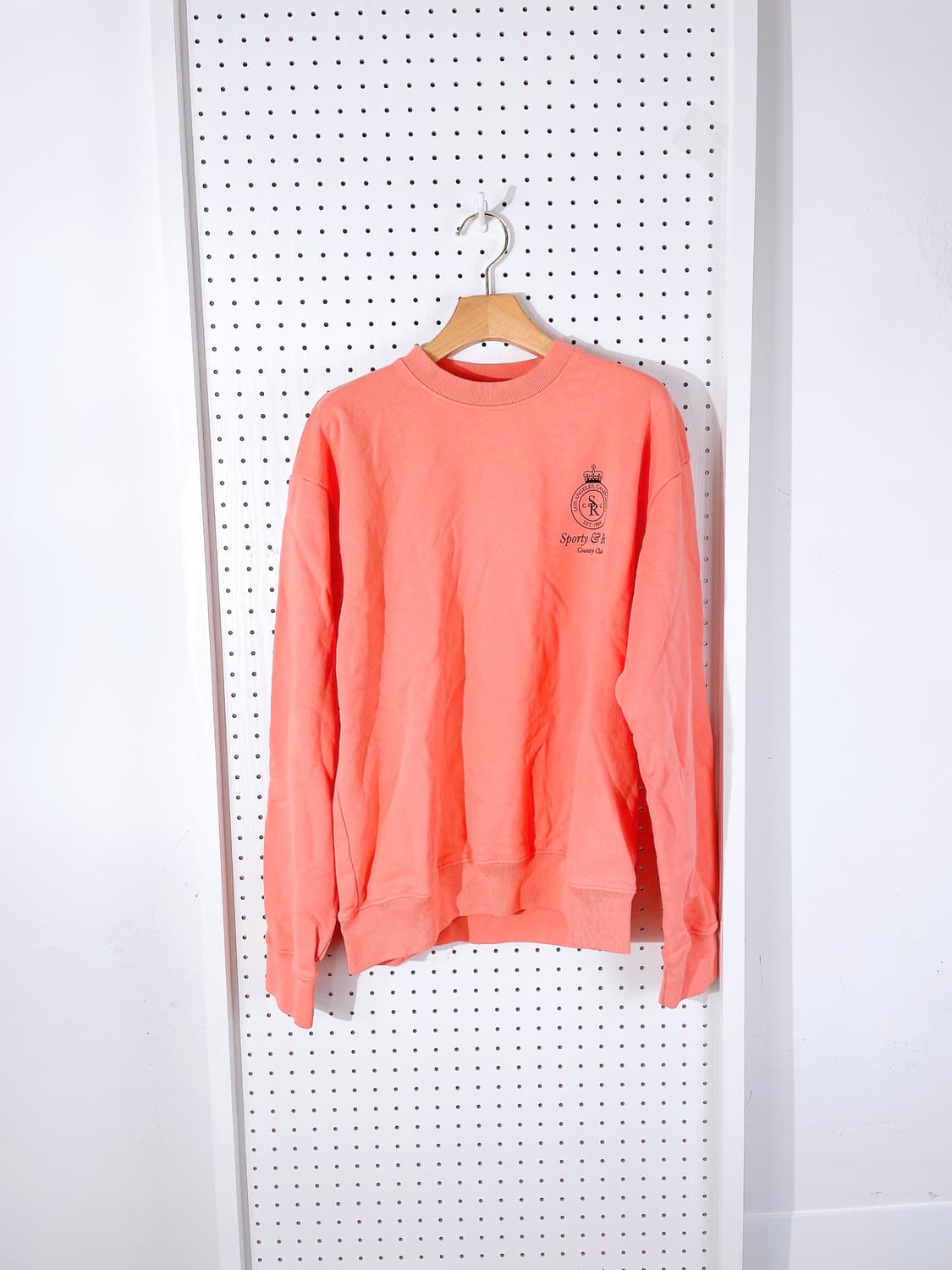 (정품/새상품) 스포티앤리치 남녀공용 오렌지 로고 프린트 맨투맨 상품이미지1