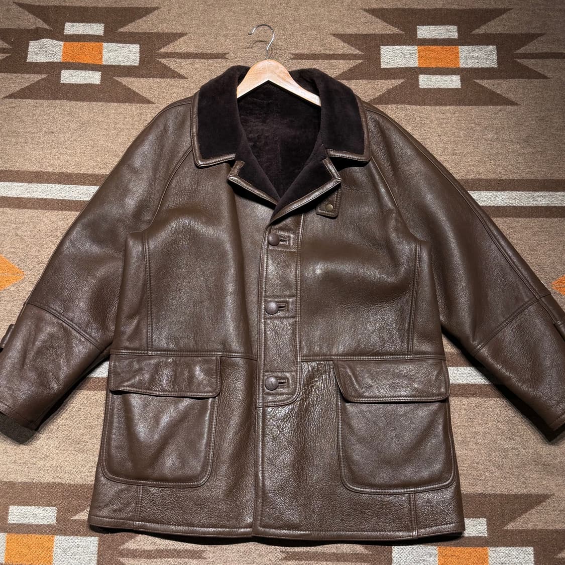 오리지널 양가죽 양털 헤비 무스탕 코트 XL 상품이미지2