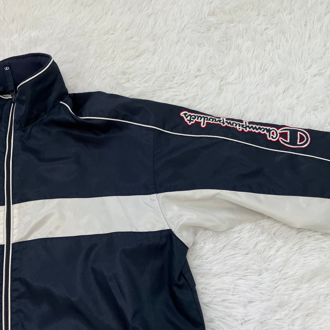 빈티지 챔피언 네이비 실버 바람막이 852 y2k 스트릿 모리 갸루 일본 상품이미지4