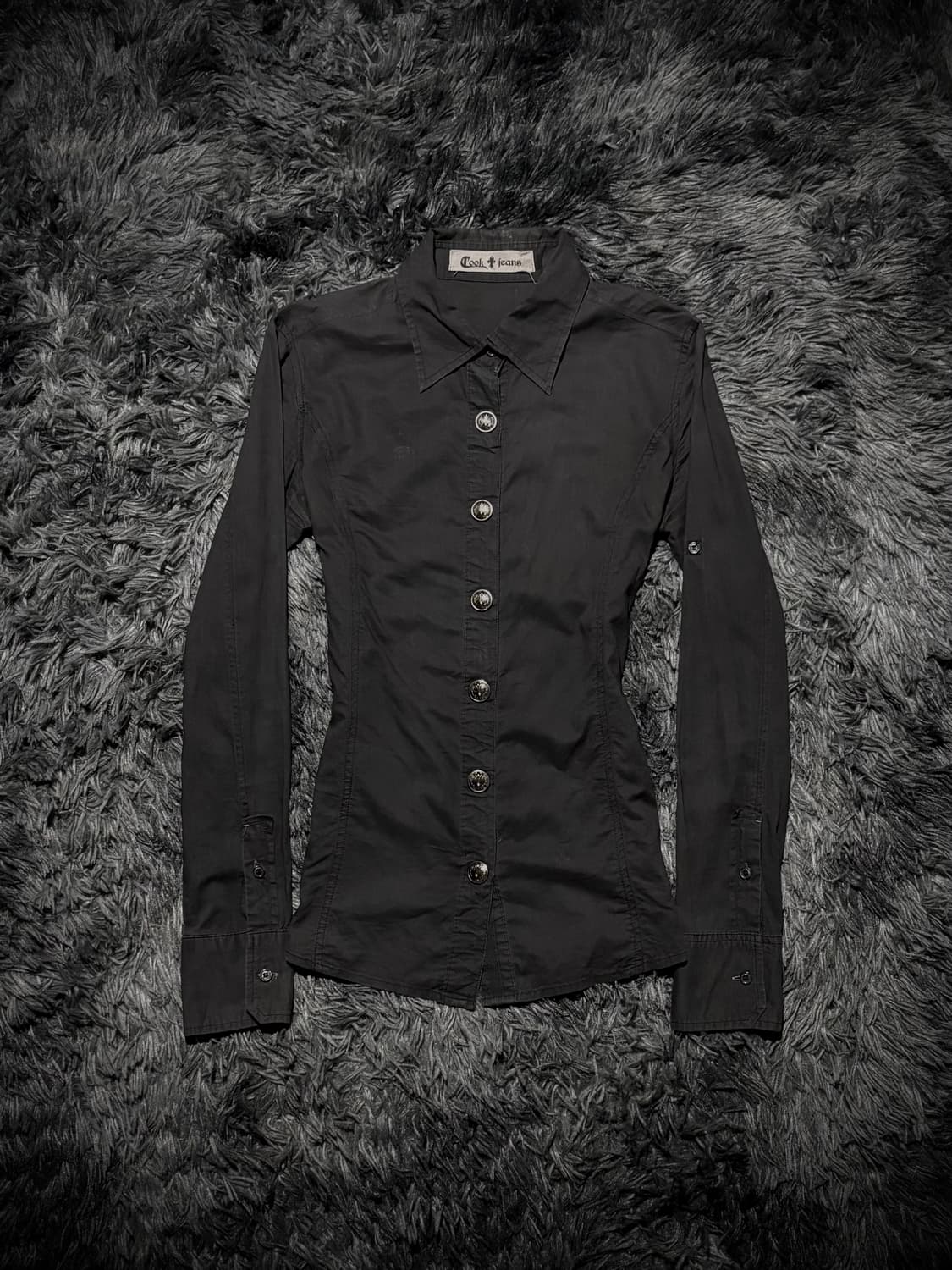 Cook Jeans 플뢰르 드 리스 패치 블랙 슬림핏 셔츠 상품이미지2