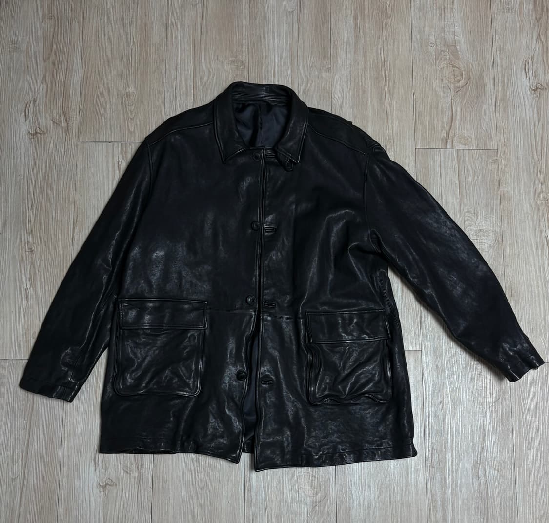 쿠어 워시드 램스킨 레더 카코트 상품이미지2